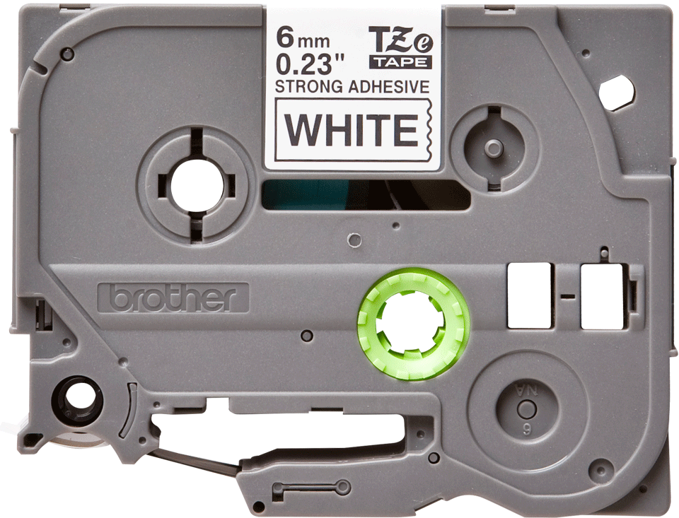 Originele Brother TZe-S211 sterk klevende label tapecassette - zwart op wit, breedte 6 mm 2